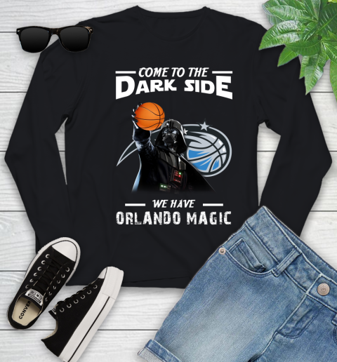 NBA Come To The Dark Side We Have Orlando Magic Star Wars Darth Vader Basketball Youth Long Sleeve