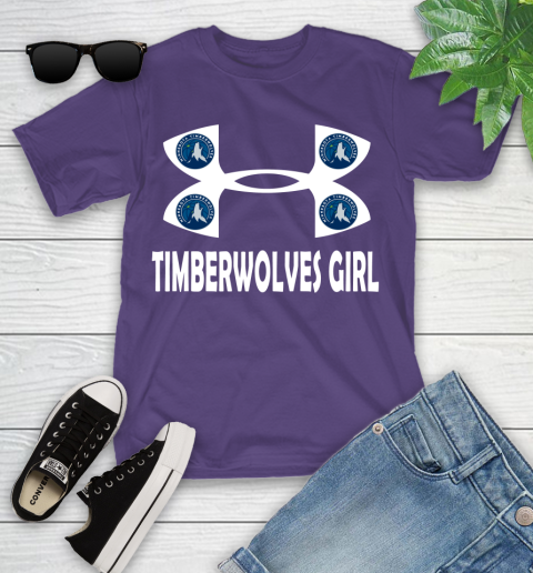 NBA Minnesota Timberwolves Girl Under Armour Basketball Sports Youth T-Shirt 3