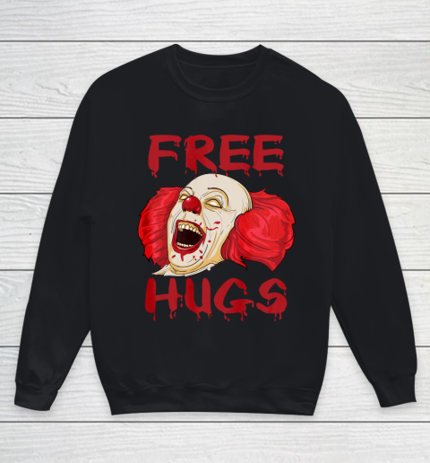 Free Hugs Halloween Evil Killer Scary Clown Horror Gift T Shirt.1RSKTZUYCR Youth Sweatshirt