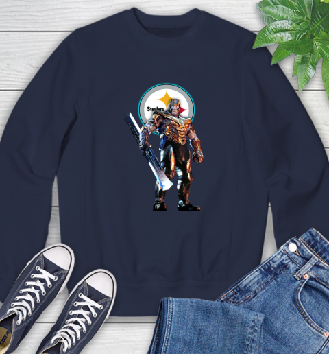NFL Thanos Gauntlet Avengers Endgame Football Pittsburgh Steelers Sweatshirt 3