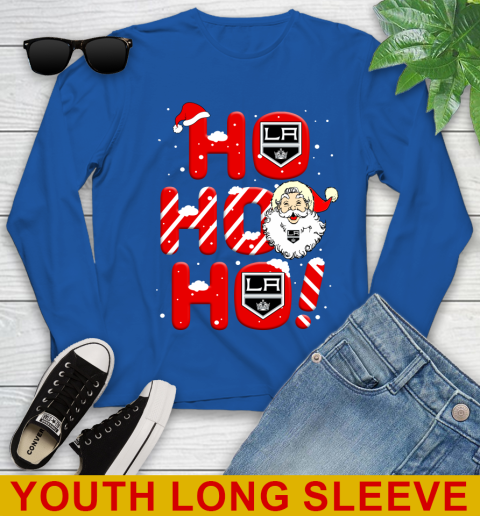Los Angeles Kings NHL Hockey Ho Ho Ho Santa Claus Merry Christmas Shirt Youth Long Sleeve 10