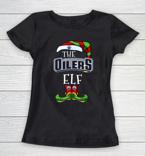 Edmonton Oilers Christmas ELF Funny NHL Women's T-Shirt