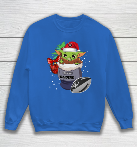 Oakland Raiders Christmas Baby Yoda Star Wars Funny Happy NFL Sweatshirt 7