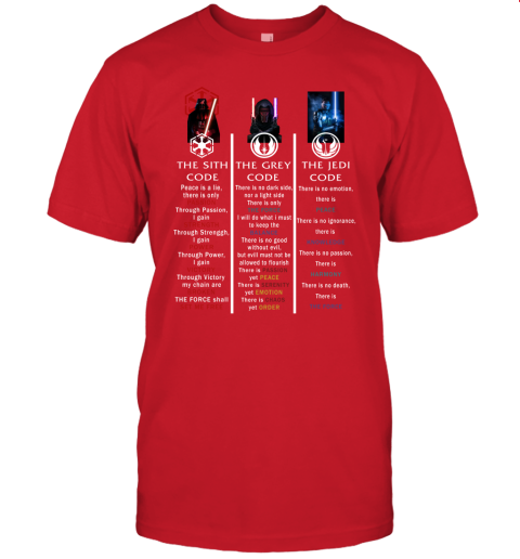 yf9d the sith code the grey code the jedi code star wars shirts jersey t shirt 60 front red