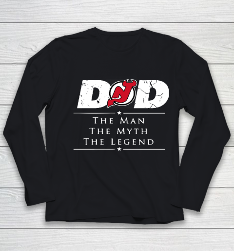 New Jersey Devils NHL Ice Hockey Dad The Man The Myth The Legend Youth Long Sleeve