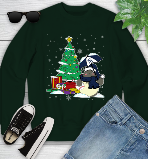 New York Yankees MLB Baseball Cute Tonari No Totoro Christmas Sports Youth Sweatshirt 9