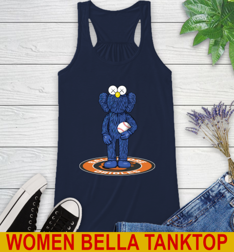 MLB Baseball Baltimore Orioles Kaws Bff Blue Figure Shirt Racerback Tank 11
