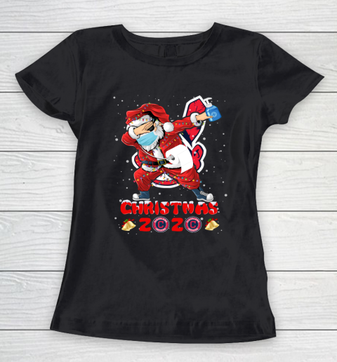 Cleveland Indians Funny Santa Claus Dabbing Christmas 2020 MLB Women's T-Shirt