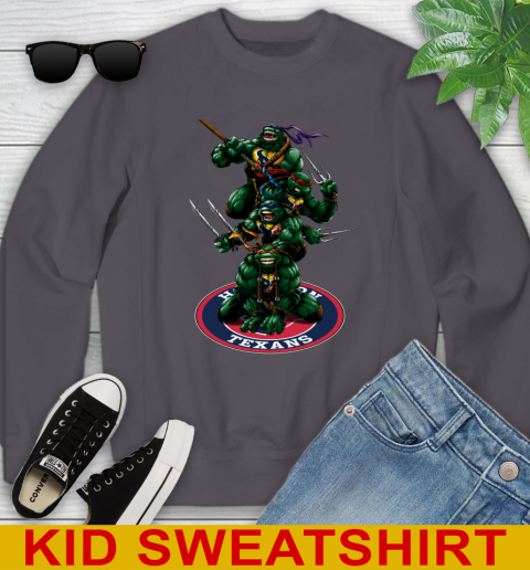 NFL Football Houston Texans Teenage Mutant Ninja Turtles Shirt Youth Sweatshirt 6
