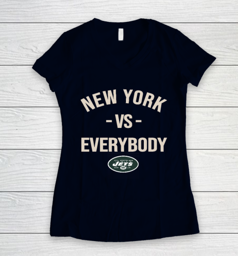 New York Jets Vs Everybody Women's V-Neck T-Shirt 2