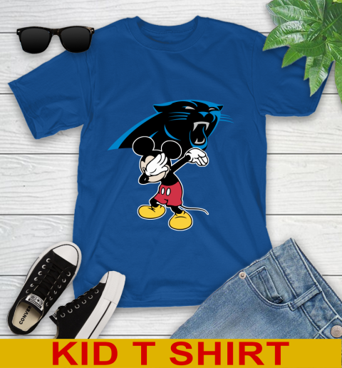 Carolina Panthers NFL Football Dabbing Mickey Disney Sports Youth T-Shirt 9