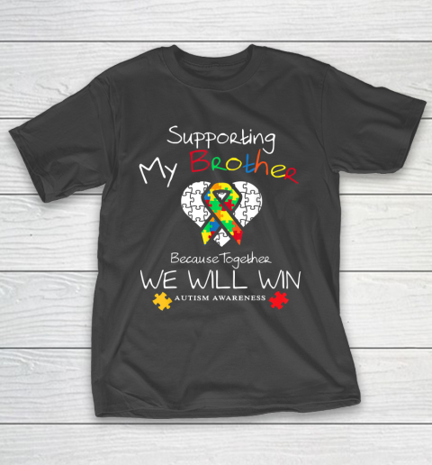 Supporting My Brother Inspirat Autism Awareness T-Shirt