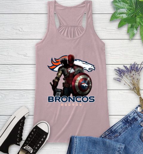 NFL Captain America Thor Spider Man Hawkeye Avengers Endgame Football Denver Broncos Racerback Tank 11