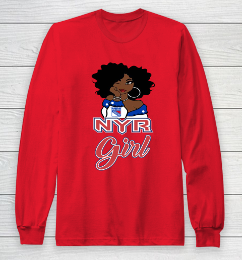 New York Rangers Girl NHL Long Sleeve T-Shirt 10