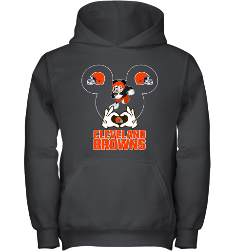 I Love The Browns Mickey Mouse Cleveland Browns Youth Hoodie