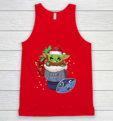 Tennessee Titans Christmas Baby Yoda Star Wars Funny Happy NFL Tank Top 6