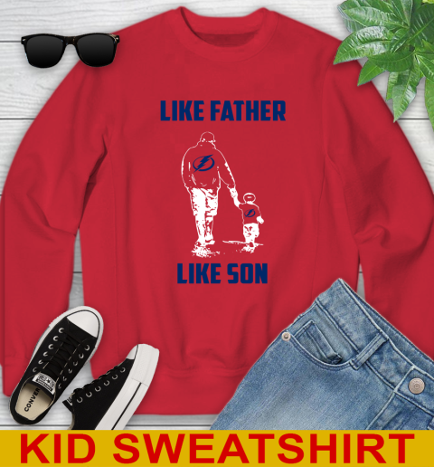 Tampa Bay Lightning NHL Hockey Like Father Like Son Sports Youth Sweatshirt 7