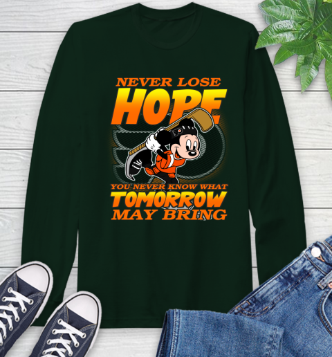 Philadelphia Flyers NHL Hockey ootball Mickey Disney Never Lose Hope Long Sleeve T-Shirt 7