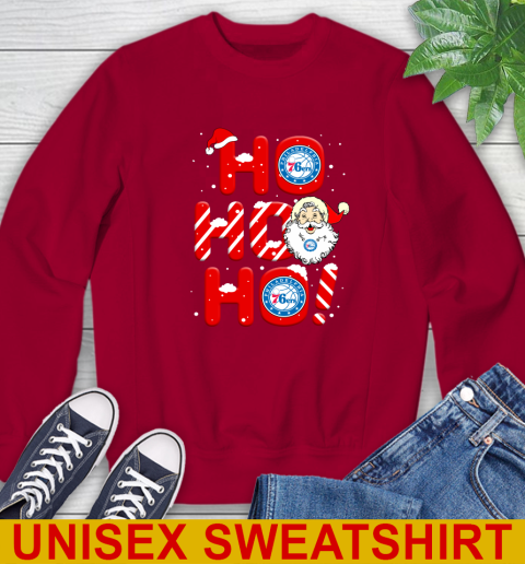 Philadelphia 76ers NBA Basketball Ho Ho Ho Santa Claus Merry Christmas Shirt Sweatshirt 9
