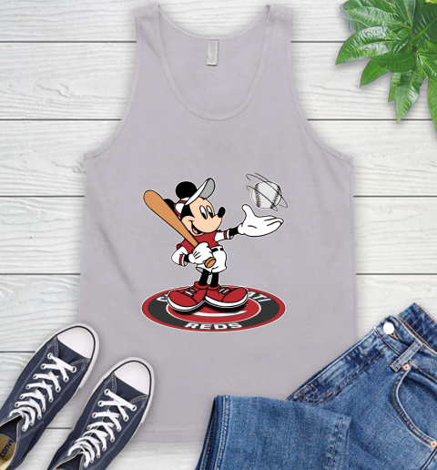 MLB Baseball Cincinnati Reds Cheerful Mickey Disney Shirt Tank Top - Image 5