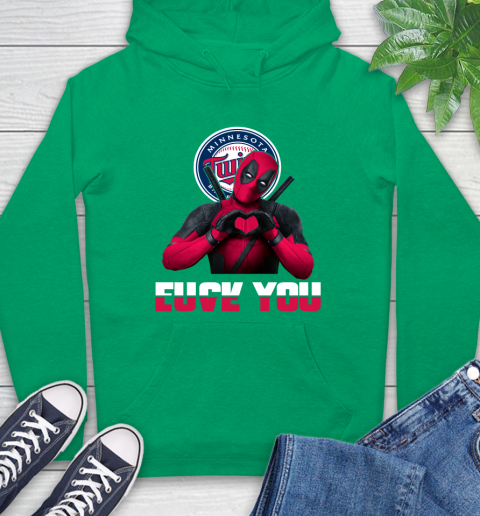 MLB Minnesota Twins Deadpool Love You Fuck You Baseball Sports Hoodie 8