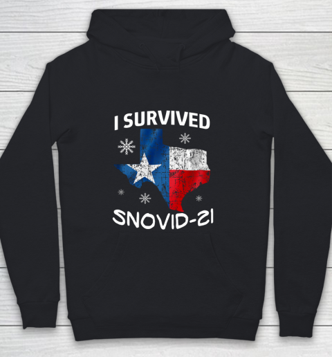 Snowstorm Texas 2021 I Survived Snovid 21 Snow Ice Outage Youth Hoodie