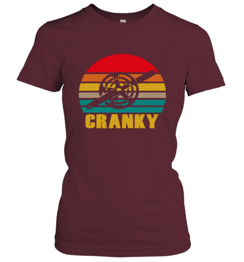 Bicycle Cranky Cycling Lovers Sunset Vintage Women's T-Shirt