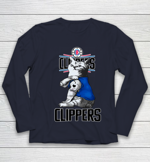 NBA Basketball My Cat Loves LA Clippers Youth Long Sleeve 2
