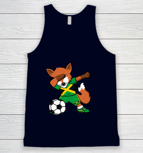 Dabbing Fox Jamaica Soccer Fans Jersey Jamaican Football Fan Tank Top 3