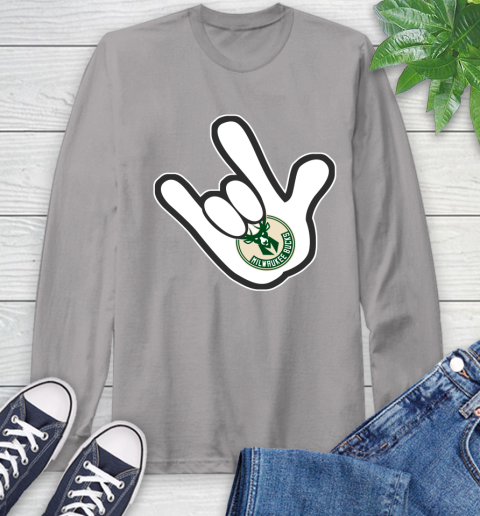 Milwaukee Bucks NBA Basketball Mickey Rock Hand Disney Long Sleeve T-Shirt 6