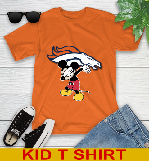 Denver Broncos NFL Football Dabbing Mickey Disney Sports Youth T-Shirt 7