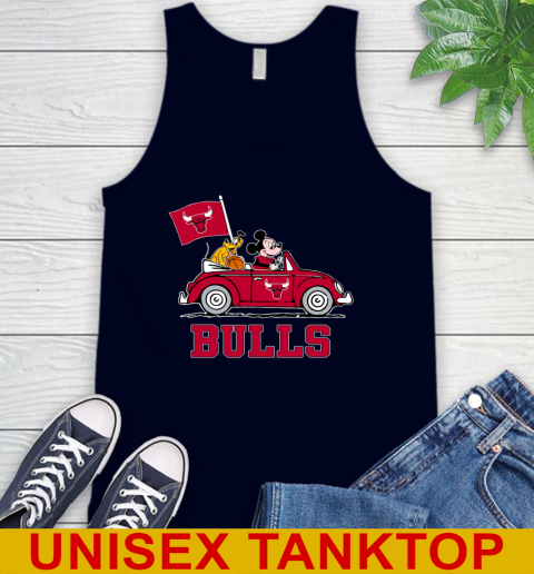 NBA Basketball Chicago Bulls Pluto Mickey Driving Disney Shirt Tank Top 3