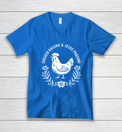 Chicken Raising & Jesus Praising V-Neck T-Shirt 4