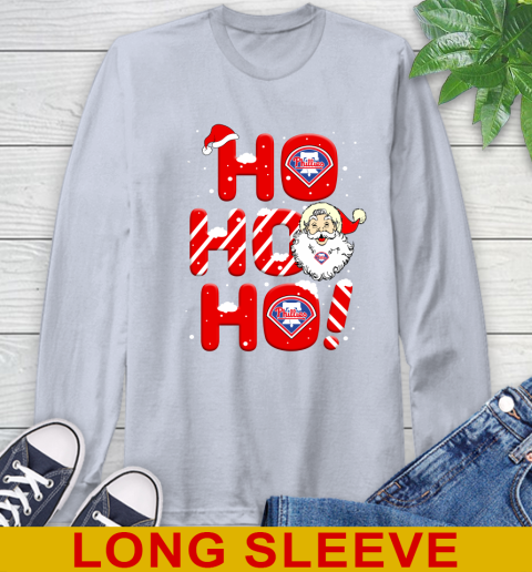 Philadelphia Phillies MLB Baseball Ho Ho Ho Santa Claus Merry Christmas Shirt Long Sleeve T-Shirt 6