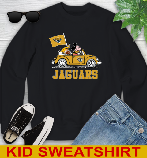 NFL Football Jacksonville Jaguars Pluto Mickey Driving Disney Shirt Youth Sweatshirt 2