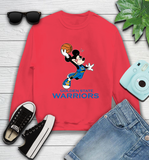 NBA Basketball Golden State Warriors Cheerful Mickey Mouse Shirt Sweatshirt Tee For Sports