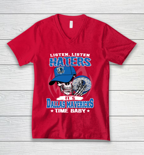 Listen Haters It is MAVERICKS Time Baby NBA V-Neck T-Shirt 7 Listen Haters It is MAVERICKS Time Baby NBA V-Neck T-Shirt - Image 7