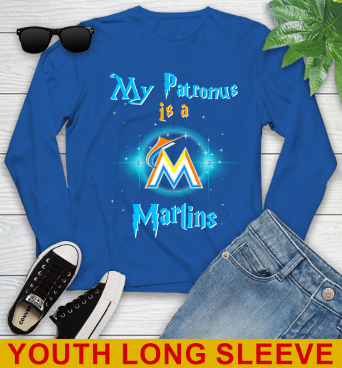 MLB Baseball Harry Potter My Patronus Is A Miami Marlins Youth Long Sleeve 10