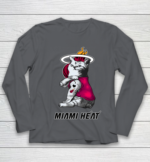 NBA Basketball My Cat Loves Miami Heat Youth Long Sleeve 6