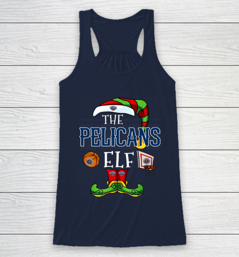 New Orleans Pelicans Christmas ELF Funny NBA Racerback Tank 8