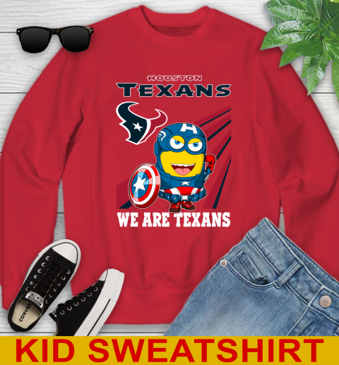 NFL Football Houston Texans Captain America Marvel Avengers Minion Shirt Youth Sweatshirt 7