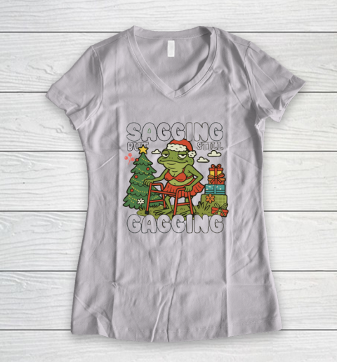 Sagging But Still Gagging Christmas Shirt Women's V-Neck T-Shirt