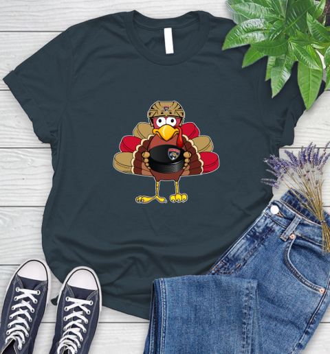 Florida Panthers Turkey Thanksgiving Day Women's T-Shirt 8