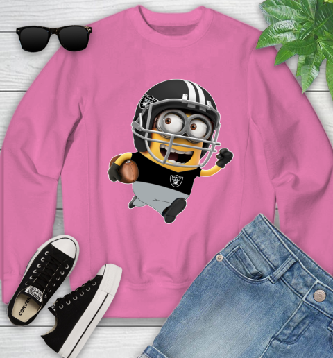 NFL Oakland Raiders Minions Disney Football Sports Youth Sweatshirt 7