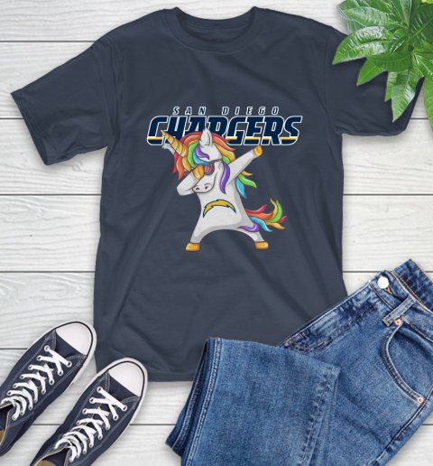 Los Angeles Chargers NFL Football Funny Unicorn Dabbing Sports T-Shirt 16
