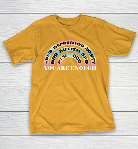 You Are Enough Rainbow Pastel Color Lovers Disability Awareness SPED Gifts Special Educators Advocat Autism Awareness T-Shirt 2