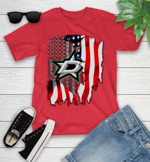 Dallas Stars NHL Hockey American Flag Youth T-Shirt 13