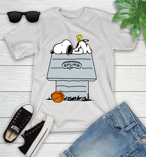 San Antonio Spurs NBA Basketball Snoopy Woodstock The Peanuts Movie Youth T-Shirt