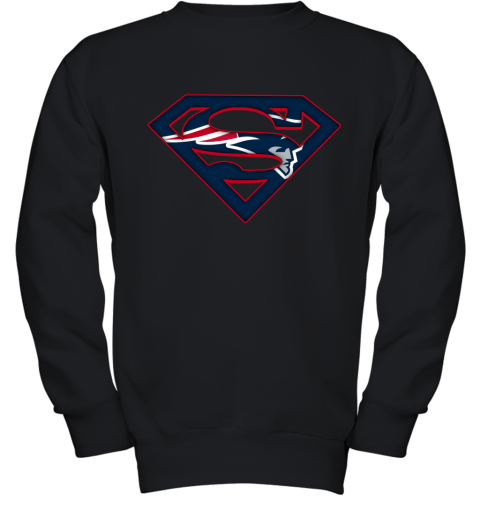 We Are Undefeatable The New England Patriots x Superman NFL Youth Sweatshirt
