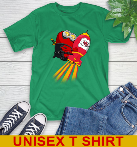 NFL Football Kansas City Chiefs Deadpool Minion Marvel Shirt T-Shirt - Image 8